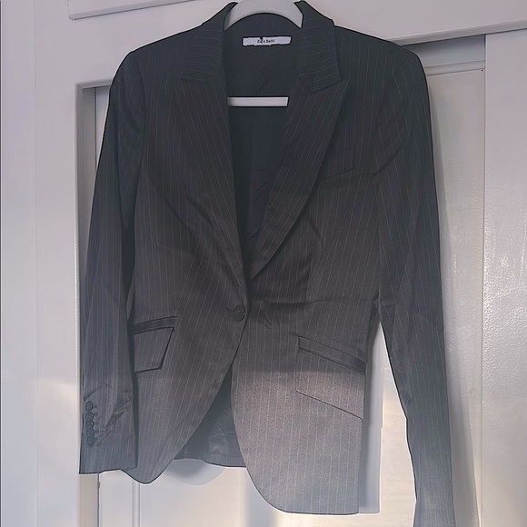Zara Charcoal Pinstripe Blazer - Picture 1 of 5
